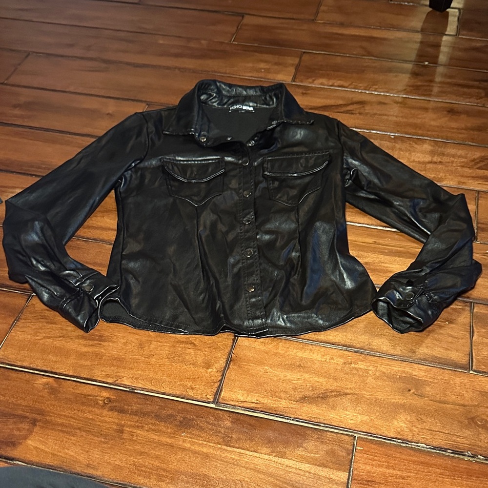 Fashion Nova Sleek faux Black Leather Jacket
